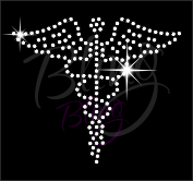 Caduceus Medical Symbol Rhinestones
