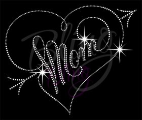 Mom Heart And Arrow Rhinestones