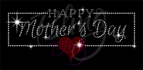 Happy Mother's Day Heart Rhinestones