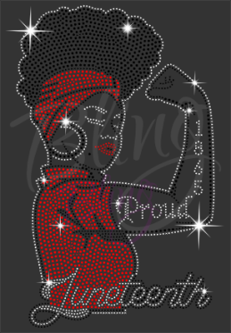 Juneteenth Proud 1865 Rhinestones