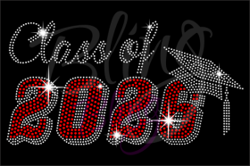 Class Of 2026 Cursive Rhinestone