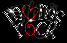 Moms rock With Red Heart Rhinestones