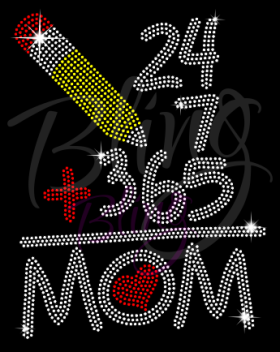 Mom 24-7 Rhinestones