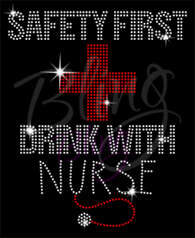 Safety First Nurse Rhinestones