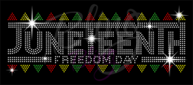 Juneteenth Freedom Day Banner Rhinestones