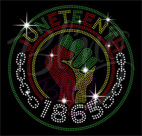 Juneteenth 1865 Fist Circle Rhinestones