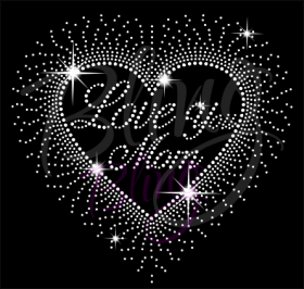 Love You Mom Heart Sparkles Rhinestones